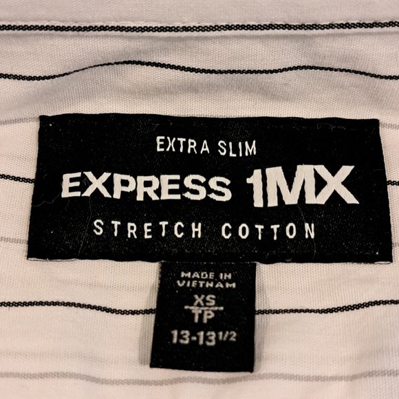 Express 1MX Extra Small Extra Slim Stretch Cotton Button Down Long Sleeve Shirt - Picture 2 of 13